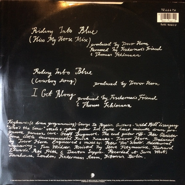 Inga Humpe : Riding Into Blue (Cowboy Song) (Kiss My Horse Mix) (12")