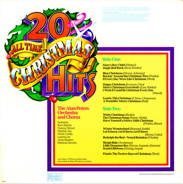 The Alan Peters Orchestra And Chorus : 20 All Time Christmas Hits (LP)