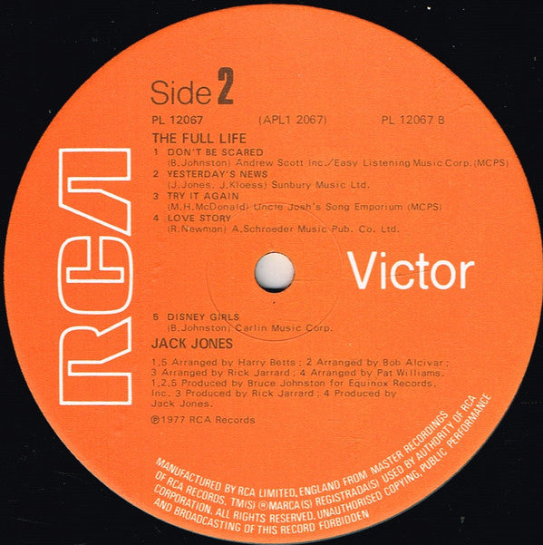 Jack Jones : The Full Life (LP, Album)