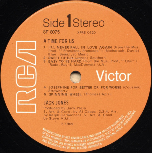 Jack Jones : A Time For Us (LP, Album)