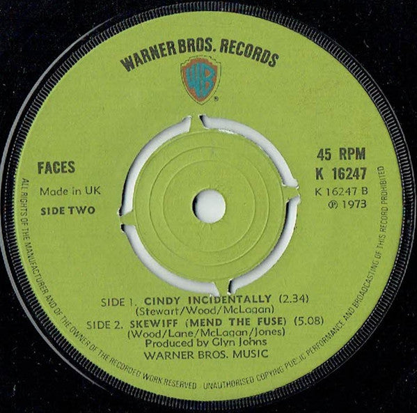 Faces (3) : Cindy Incidentally (7", Single, Pus)
