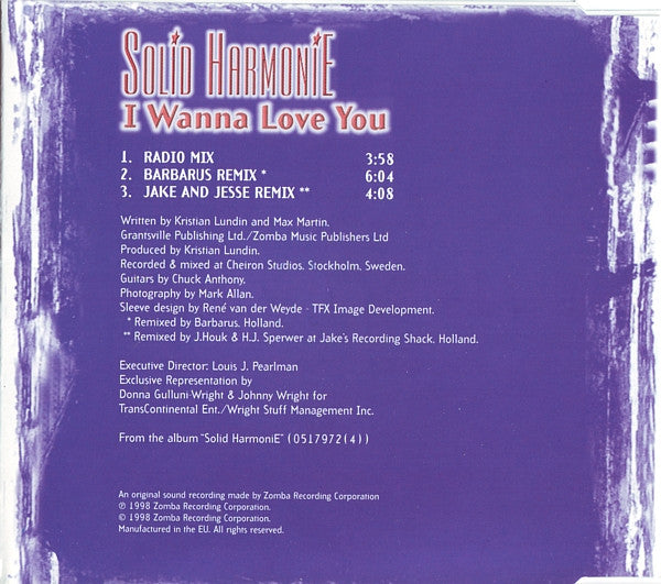 Solid HarmoniE : I Wanna Love You (CD, Maxi)