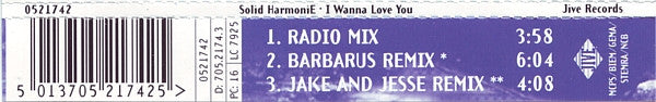 Solid HarmoniE : I Wanna Love You (CD, Maxi)