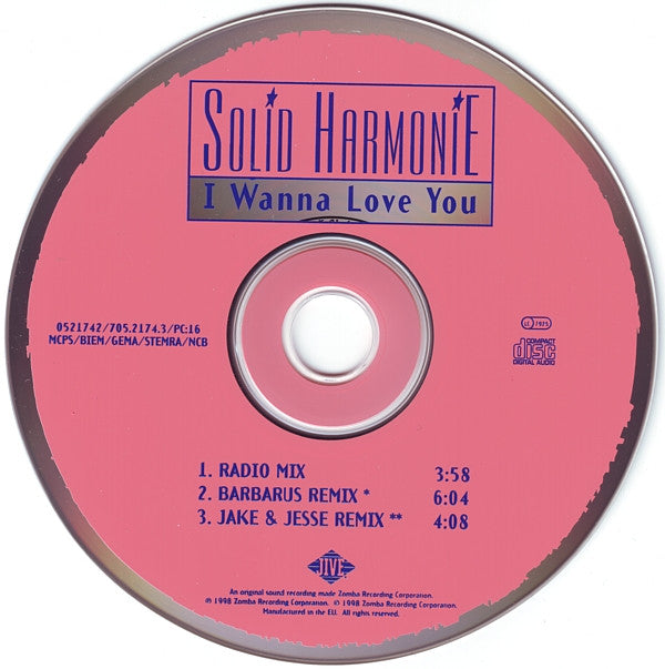 Solid HarmoniE : I Wanna Love You (CD, Maxi)
