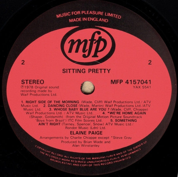 Elaine Paige : Sitting Pretty (LP, Album, RE)