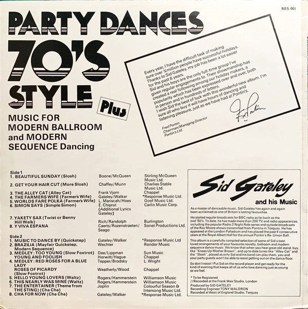 Sid Gateley : Party Dances 70's Style (LP, Album)