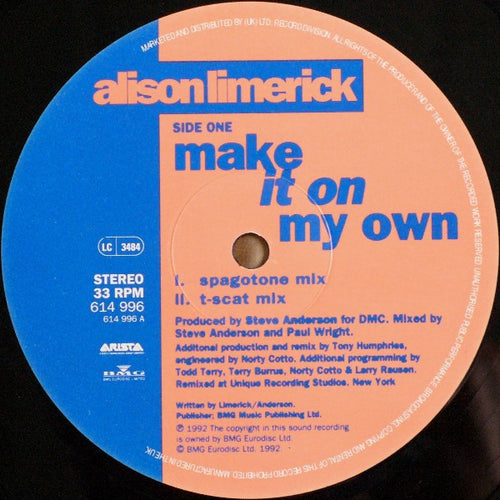 Alison Limerick : Make It On My Own (12", Single)