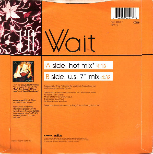 Taylor Dayne : I'll Wait (7", Single)