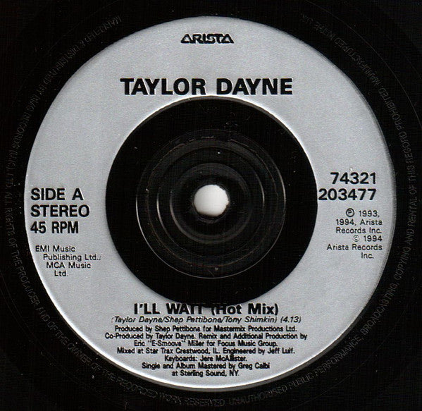 Taylor Dayne : I'll Wait (7", Single)