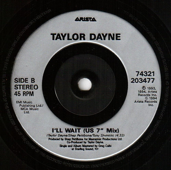 Taylor Dayne : I'll Wait (7", Single)