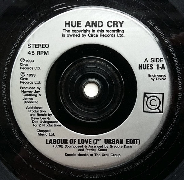 Hue & Cry : Labour Of Love (7")
