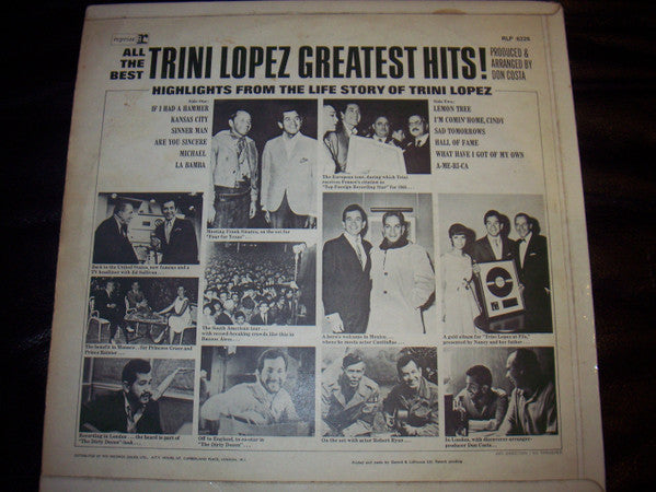 Trini Lopez : Trini Lopez - Greatest Hits ! (LP, Comp, Mono)