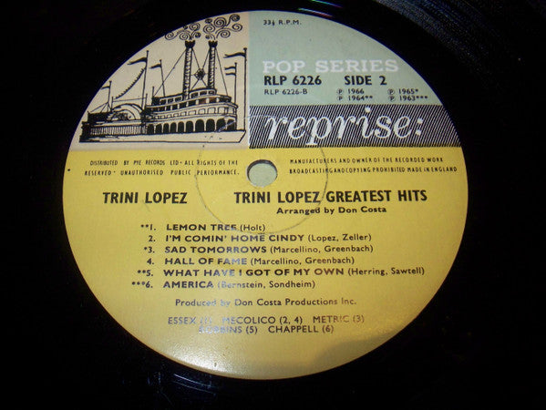 Trini Lopez : Trini Lopez - Greatest Hits ! (LP, Comp, Mono)