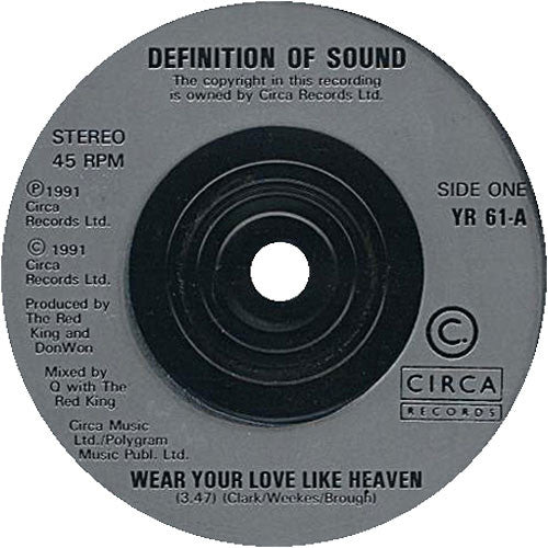 Definition Of Sound : Wear Your Love Like Heaven (7", Single)