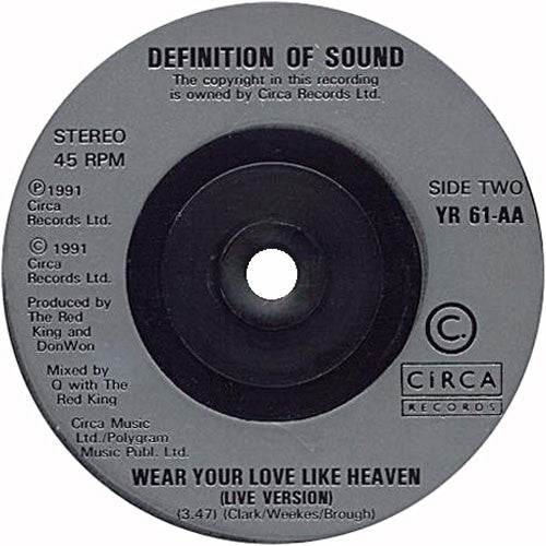 Definition Of Sound : Wear Your Love Like Heaven (7", Single)