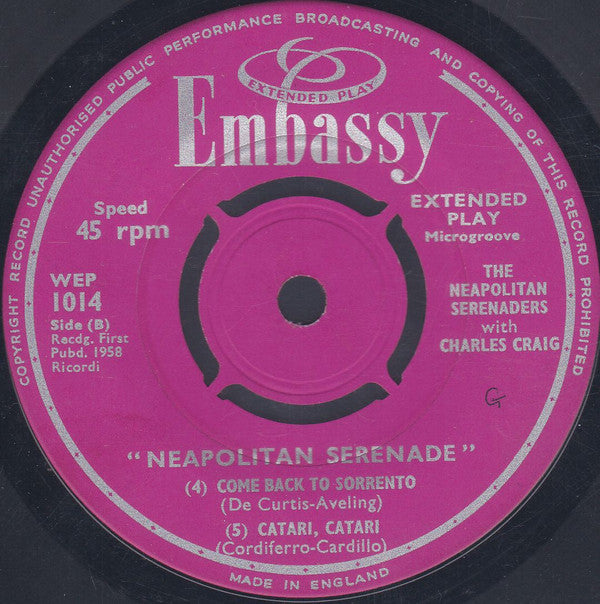 The Neapolitan Serenaders : Neapolitan Serenade (7", EP)