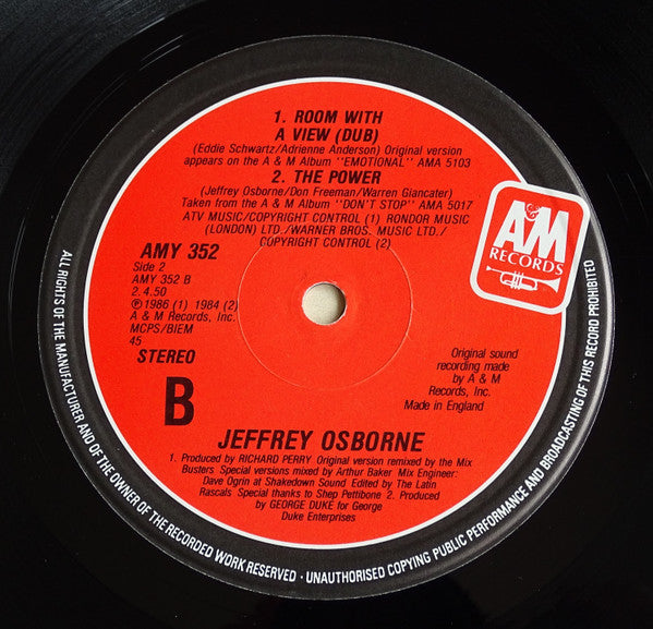 Jeffrey Osborne : Room With A View (12", Single)