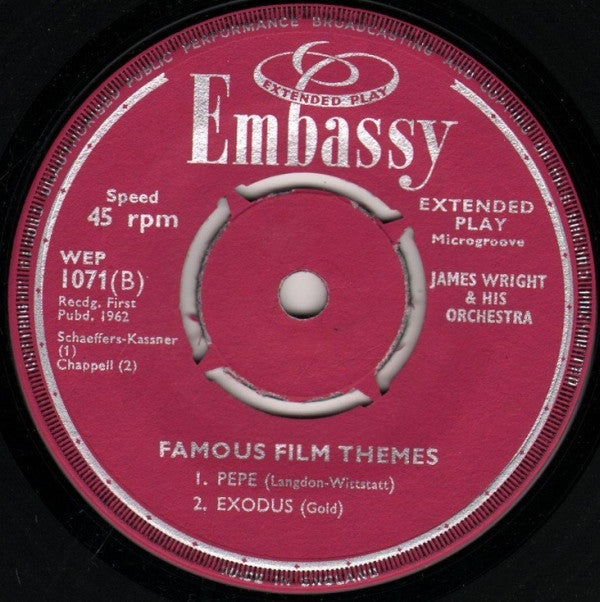 James Wright & His Orchestra : Famous Film Themes (7", EP)