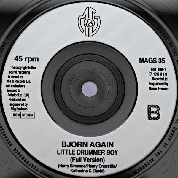 Bjorn Again : Santa Claus Is Coming To Town / Little Drummer Boy (7", Single)