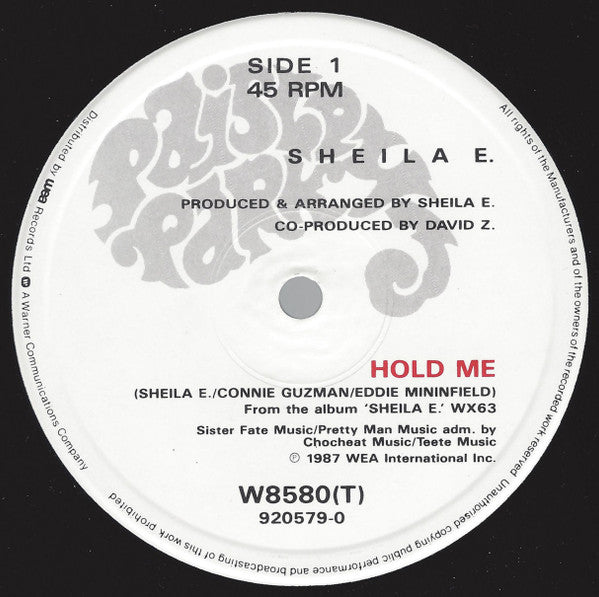 Sheila E. : Hold Me (12", Single)