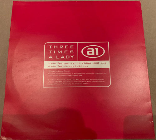A1 : Three Times A Lady (12")