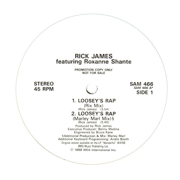Rick James : Loosey's Rap (12", Promo)