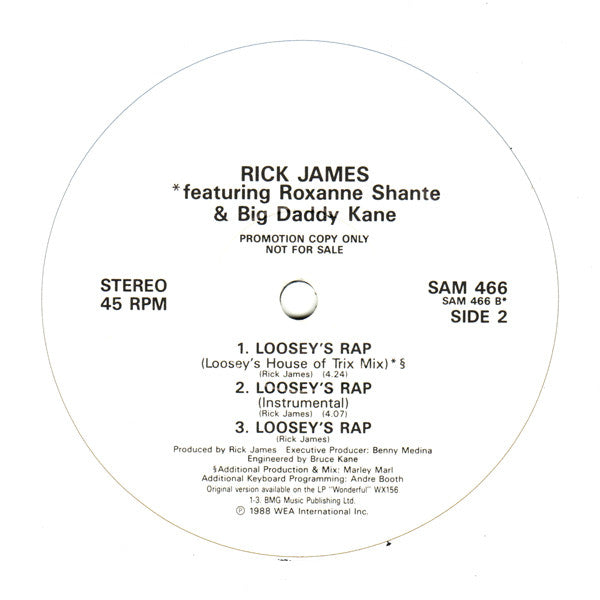 Rick James : Loosey's Rap (12", Promo)