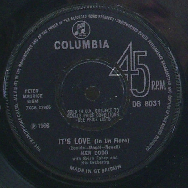Ken Dodd : It's Love (In Un Fiore) (7")