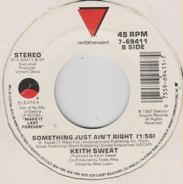 Keith Sweat : Something Just Ain't Right (7", Single, Spe)