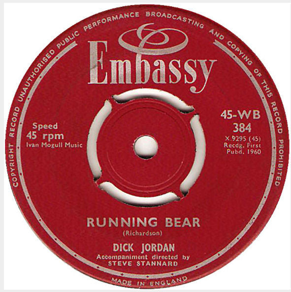 Dick Jordan : Let It Be Me / Running Bear (7", Single)