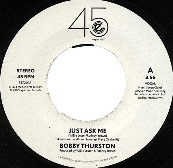 Bobby Thurston : Just Ask Me / Foolish Man (7")