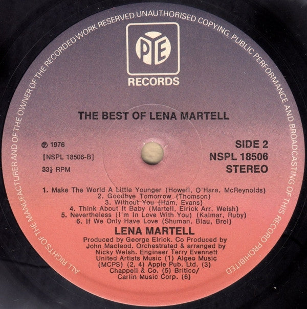 Lena Martell : The Best Of Lena Martell (LP, Comp)
