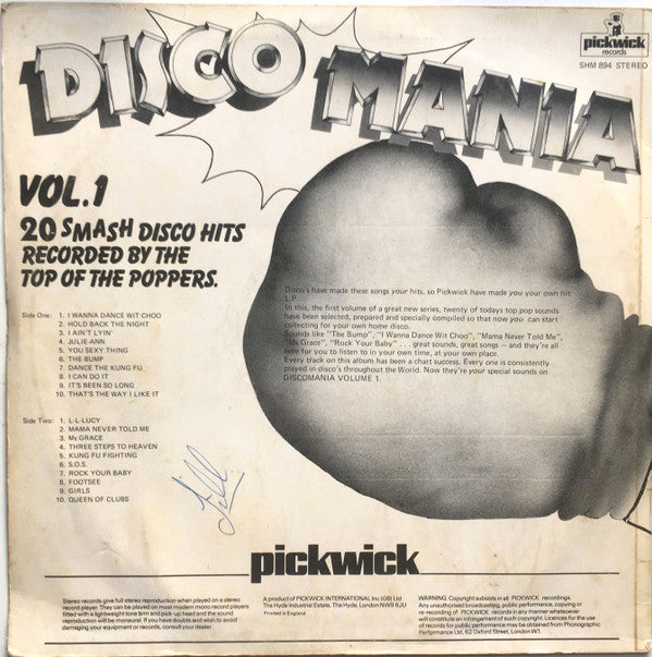 The Top Of The Poppers : Disco Mania Vol. 1 (LP)