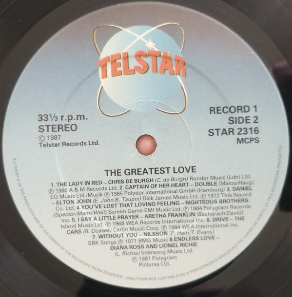 Various : The Greatest Love (2xLP, Comp, CBS)