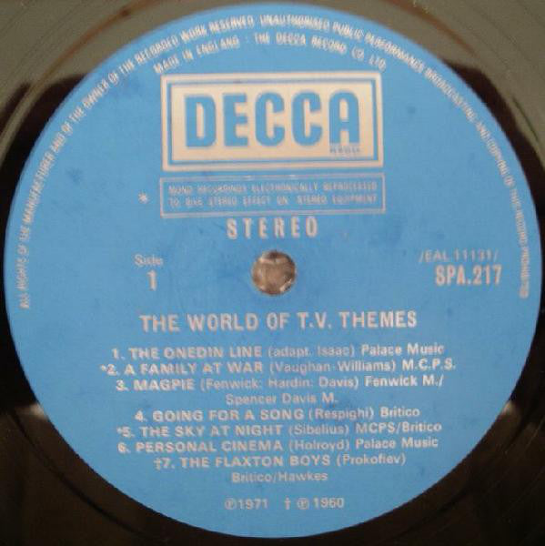 Various : The World Of T.V. Themes (LP, Comp, RM)