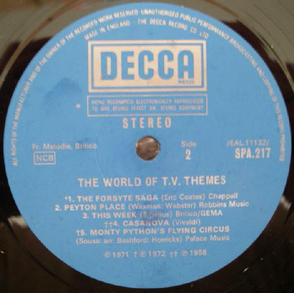 Various : The World Of T.V. Themes (LP, Comp, RM)
