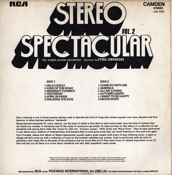 The Stereo Action Orchestra : Stereo Spectacular Vol. 2 (LP, Album)