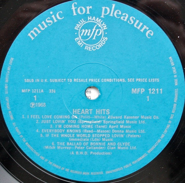 Unknown Artist : Heart Hits (LP, Comp, Mono)