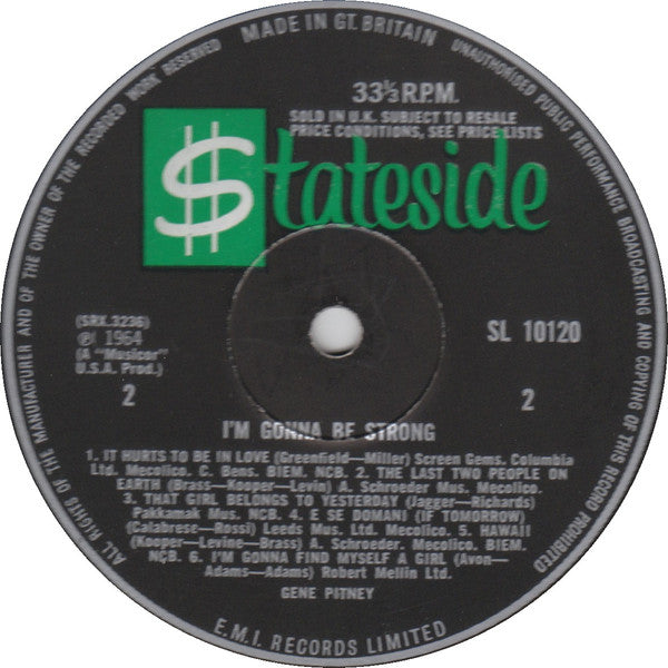 Gene Pitney : I'm Gonna Be Strong (LP, Album, Mono)