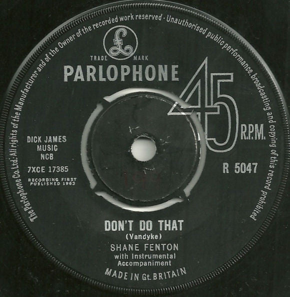 Shane Fenton : Don't Do That (7", Single)