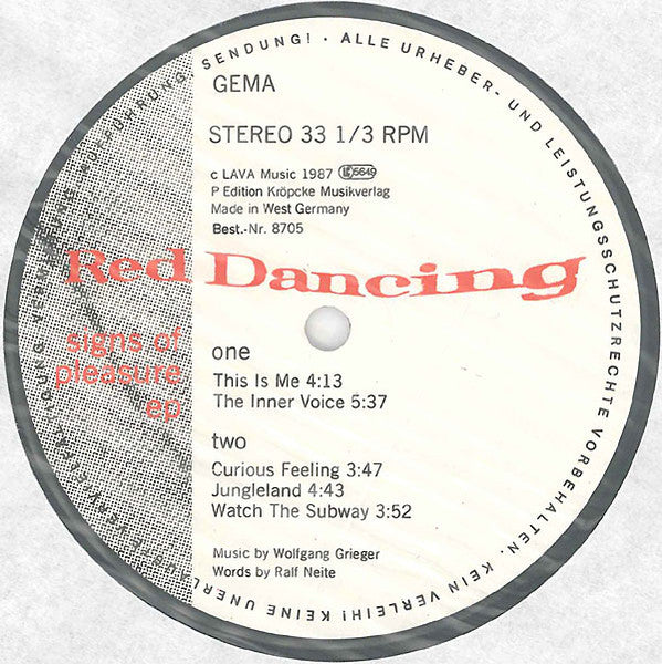 Red Dancing : Signs Of Pleasure (LP, MiniAlbum)