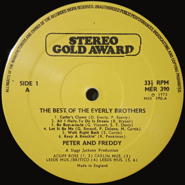 Peter & Freddy : Hits Of The Everly Brothers (LP, Album)