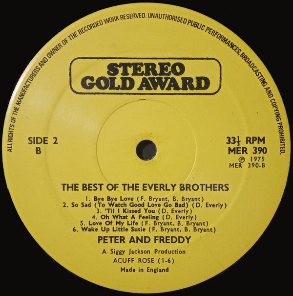 Peter & Freddy : Hits Of The Everly Brothers (LP, Album)