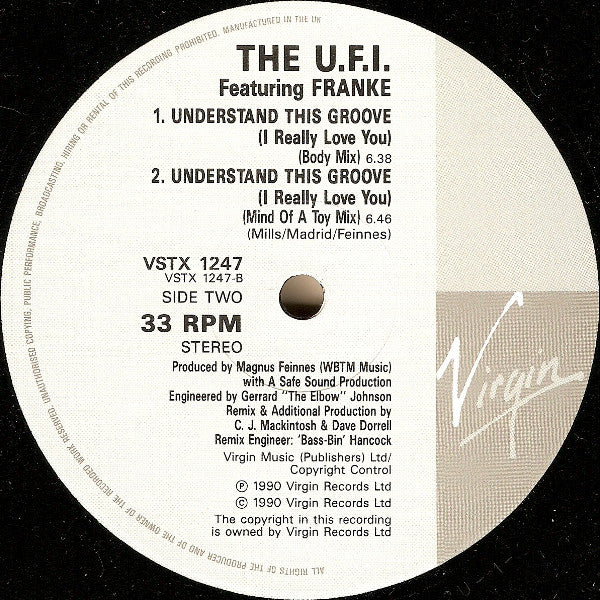 UFI Featuring Frankë Pharoah : Understand This Groove (I Really Love You) (Feeling Groovy Mix) (12")