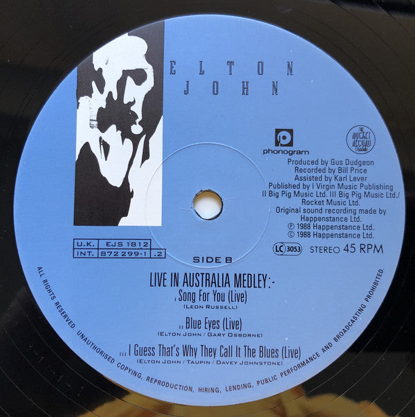 Elton John : A Word In Spanish (12", Single)