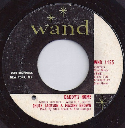 Chuck Jackson & Maxine Brown : Daddy's Home / Don't Go (7")