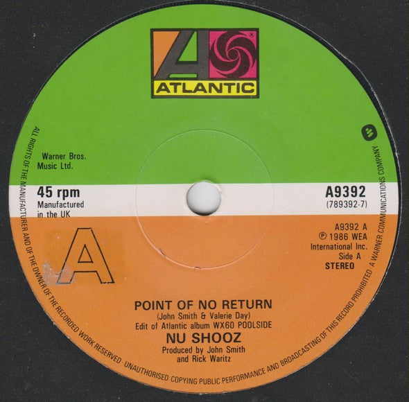 Nu Shooz : Point Of No Return / Goin' Thru The Motions (7", Single)