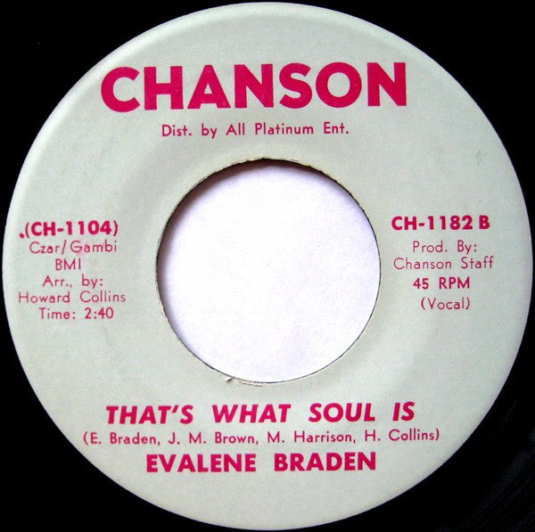 Evaline Braden : Somebody Else / That's What Soul Is (7", Single)