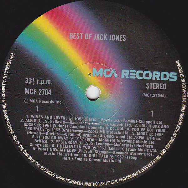Jack Jones : Best Of Jack Jones (LP, Comp)