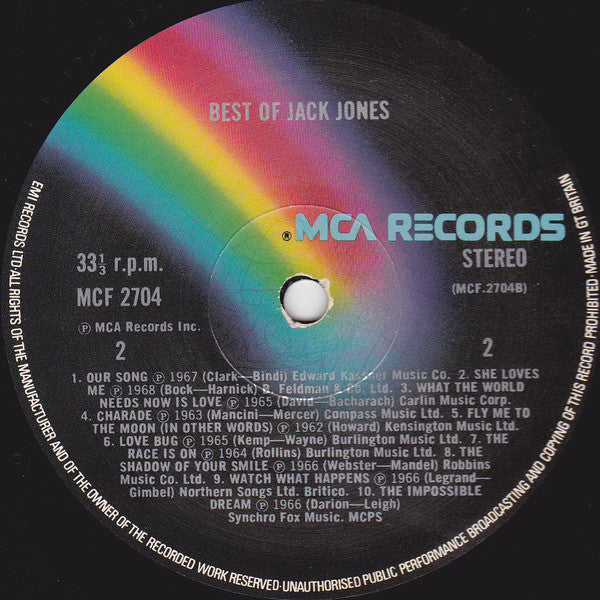 Jack Jones : Best Of Jack Jones (LP, Comp)